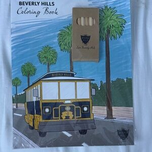 Beverly Hills Coloring Book with Pencils- Brand New